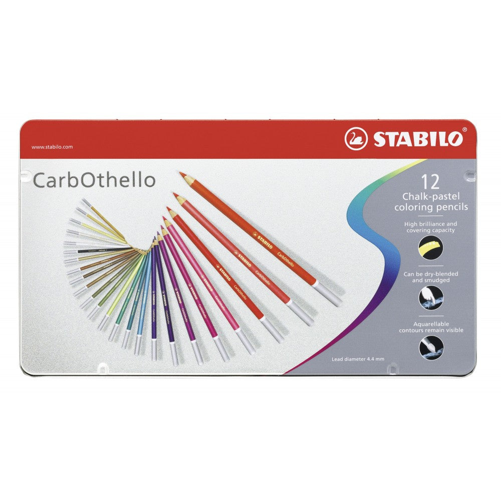 Stabilo | CarbOthello Pastel Pencil Set | Pack of 12 Assorted Colours - penpencilink