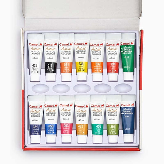 Camel Artist Acrylic Colour Set of 12x40ml