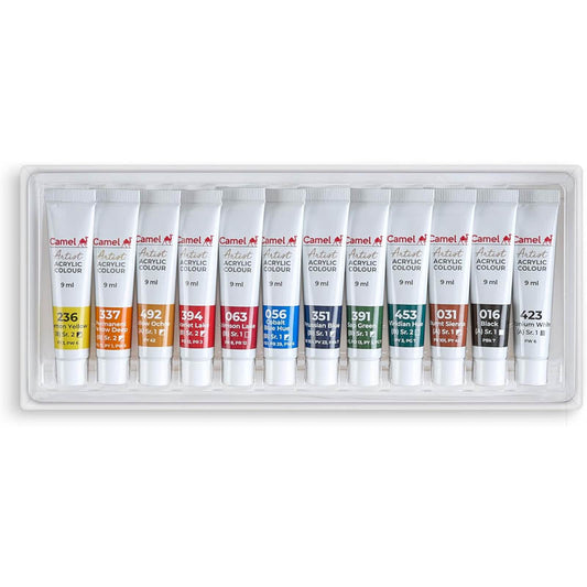 Camel Artist Acrylic Colour Set of 12x9ml