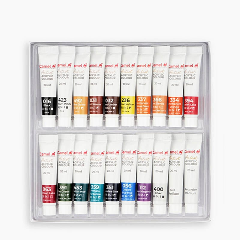 Camel Artist Acrylic Colour Set of 18x20ml