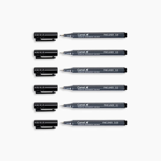Camel Fineliner Drawing Pens Set of 6