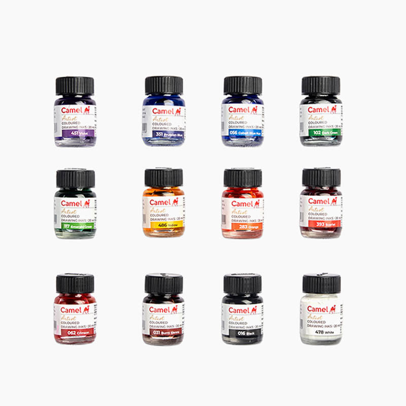 Camel Artist Drawing Inks Set of 12x20ml
