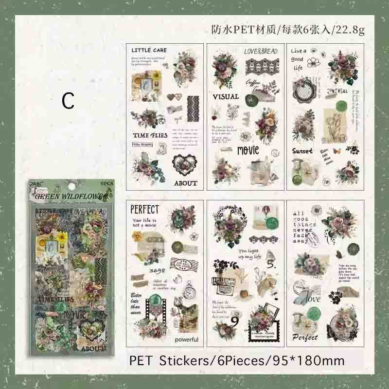 Flowers Fall On Lace Series Sticker HLLW-4