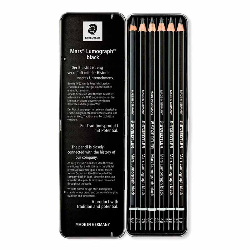 Staedtler Lumograph Black Drawing Pencil Set of 6
