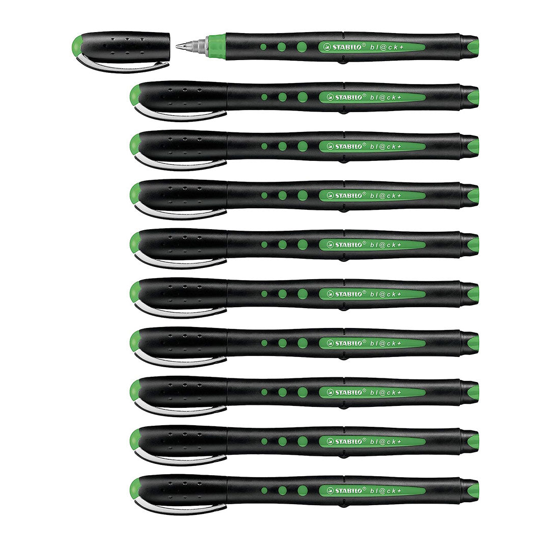 Stabilo | Bl@ck | Fine Tip | Green | Pack Of 10