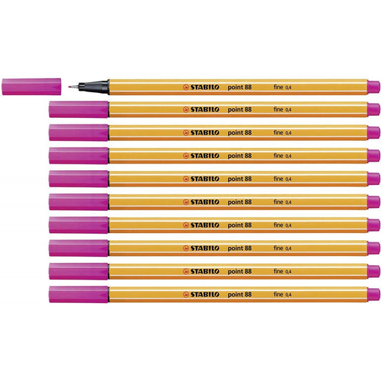 Stabilo | Point 88 | Fineliner | Pink | Pack Of 10 - penpencilink