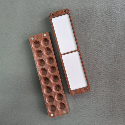 Wooden Travel Mini Palette 16 Wells