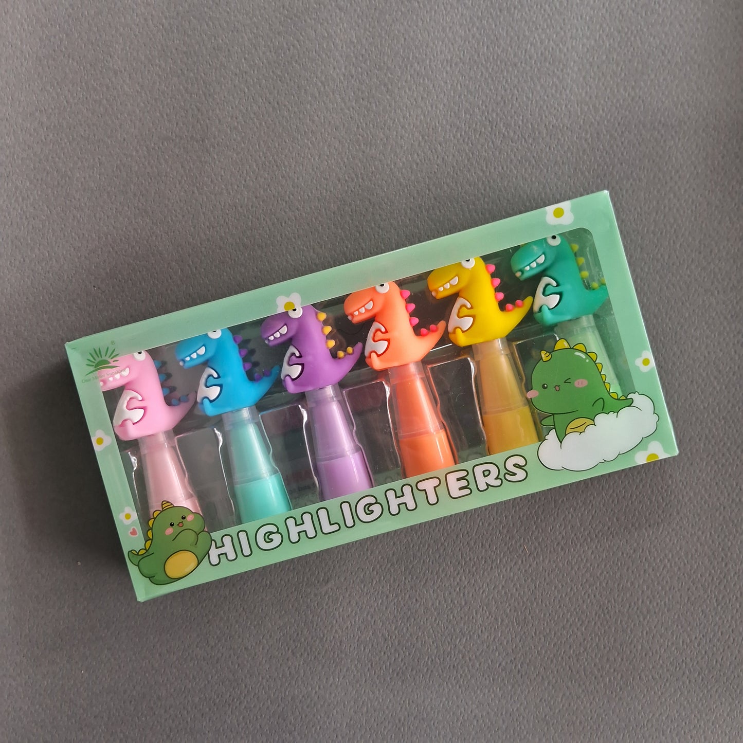 Fancy Dinosaur Shaped Highlighter Set of 6 (MD-345)