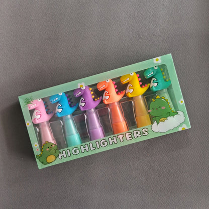 Fancy Dinosaur Shaped Highlighter Set of 6 (MD-345)