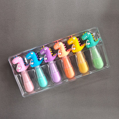 Fancy Dinosaur Shaped Highlighter Set of 6 (MD-345)