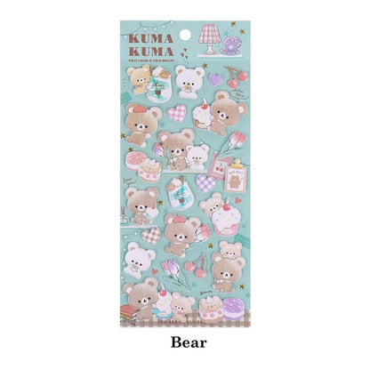 3D Kawaii Puffy Unicorn Bear Sticker SL-AUK