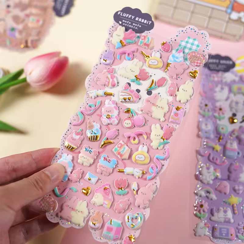 3D Mofu Mofu Animal Puffy Sticker SL-ASE
