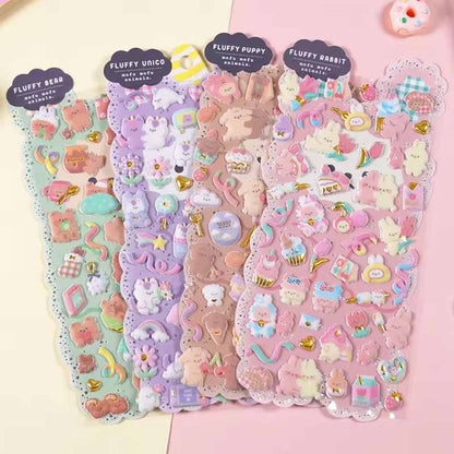 3D Mofu Mofu Animal Puffy Sticker SL-ASE