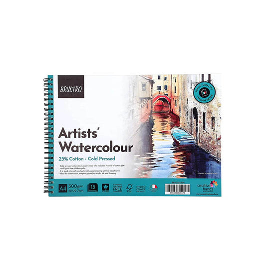 Brustro Artist Watercolour Wiro Sketchbook A4 300gsm