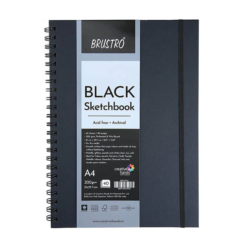 Brustro Black Sketchbook 200gsm