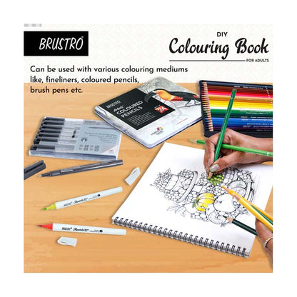 Brustro DIY Colouring Book For Adults 9x9
