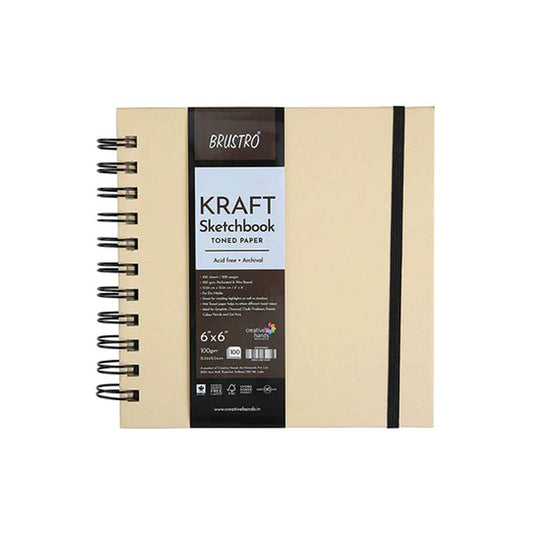 Brustro Toned Kraft Sketchbook 6x6" 120gsm