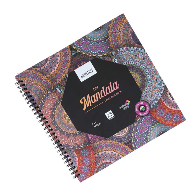Brustro DIY Mandala Colouring Book 9x9 160gsm