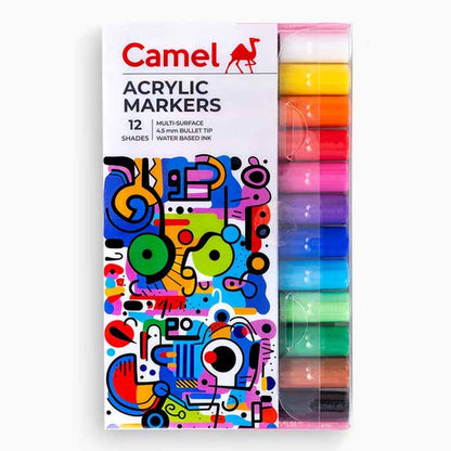 Camel Acrylic Markers 4.5mm Bullet Tip Set of 12