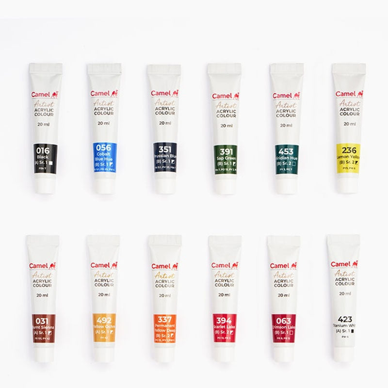 Camel Artist Acrylic Colour Set of 12x20ml