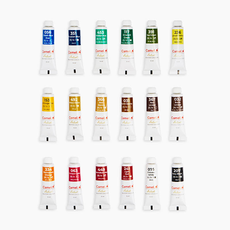 Camel Artist Watercolour Tubes Set of 18x9ml