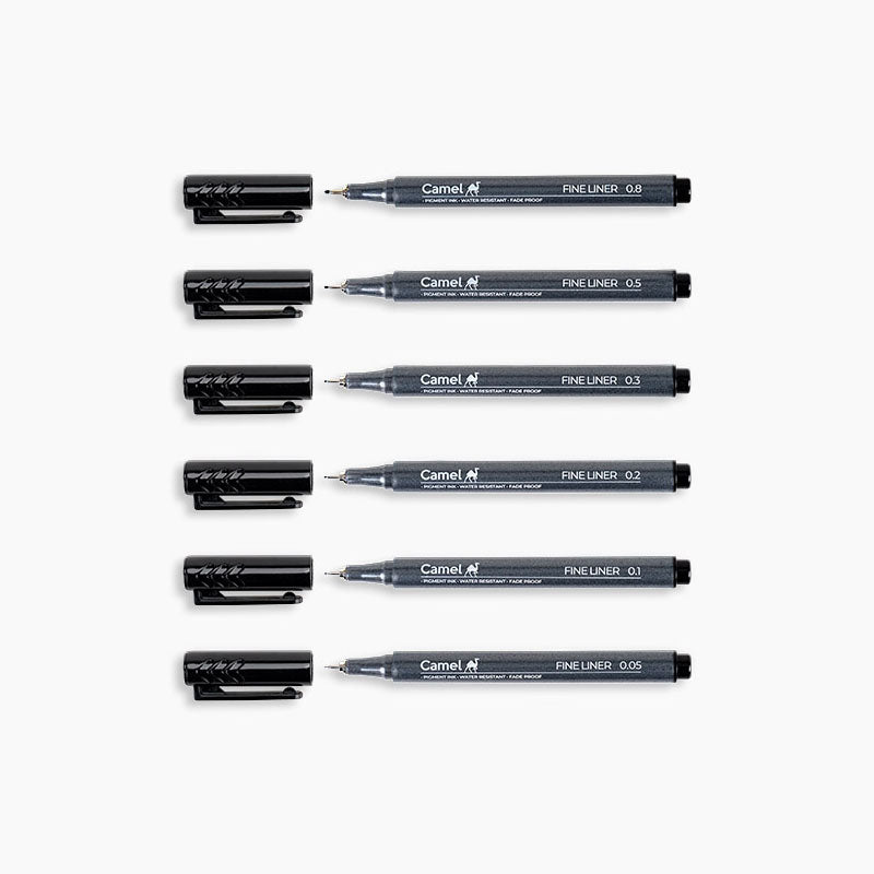 Camel Fineliner Drawing Pens Set of 6