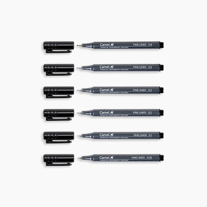 Camel Fineliner Drawing Pens Set of 6