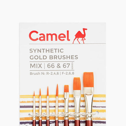 Camel Synthetic Gold Mix Brush Sr.66 & 67 Set of 7