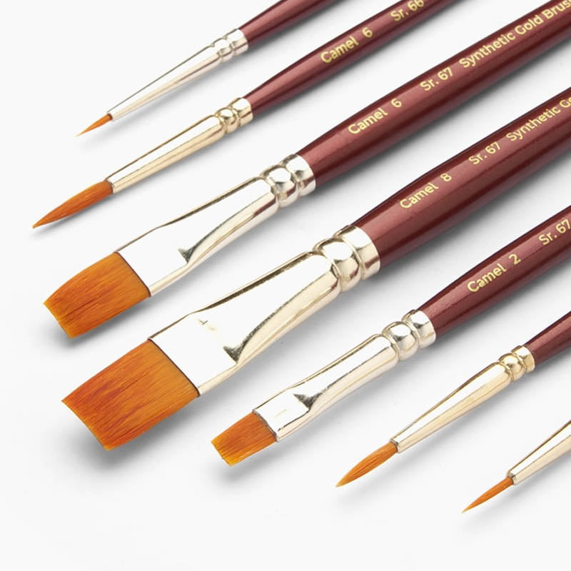 Camel Synthetic Gold Mix Brush Sr.66 & 67 Set of 7