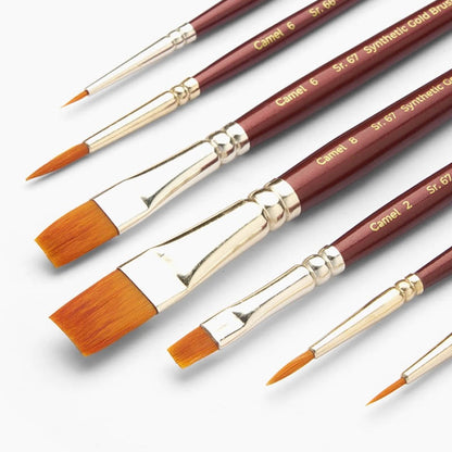 Camel Synthetic Gold Mix Brush Sr.66 & 67 Set of 7