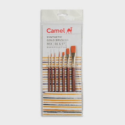 Camel Synthetic Gold Mix Brush Sr.66 & 67 Set of 7