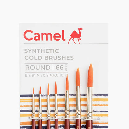 Camel Synthetic Gold Round Brush Sr.66 Set of 7