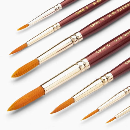 Camel Synthetic Gold Round Brush Sr.66 Set of 7