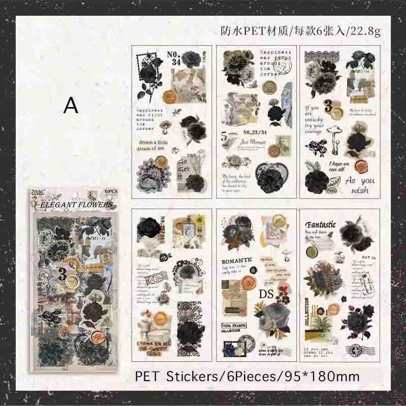 Flowers Fall On Lace Series Sticker HLLW-4