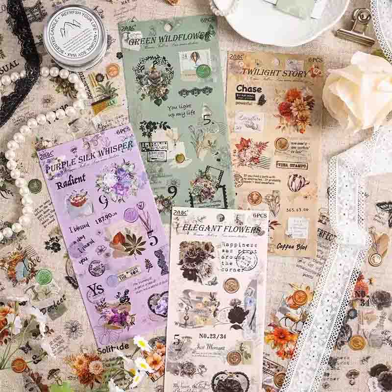 Flowers Fall On Lace Series Sticker HLLW-4
