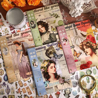 Journal Vintage Sticker Collection Book HJQK-4