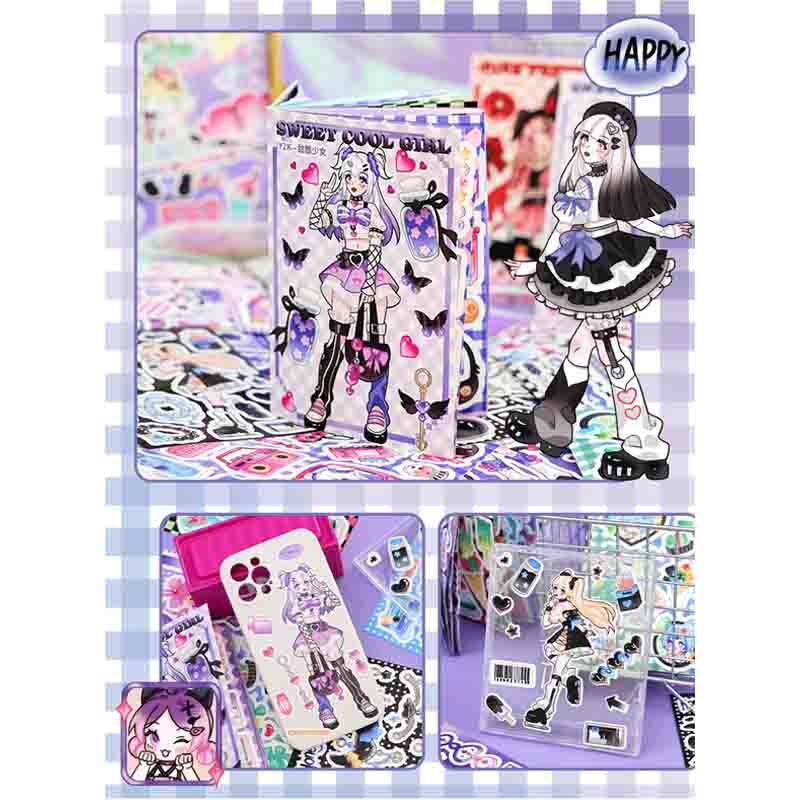 Kawaii Q Anime Girls Deco Sticker Book KQ-058