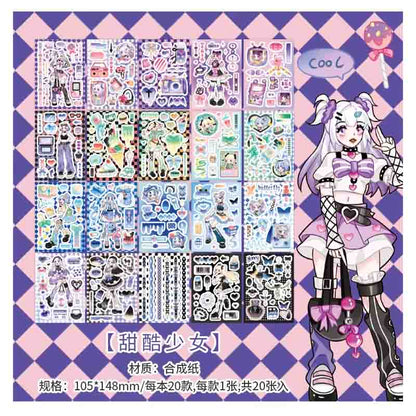 Kawaii Q Anime Girls Deco Sticker Book KQ-058