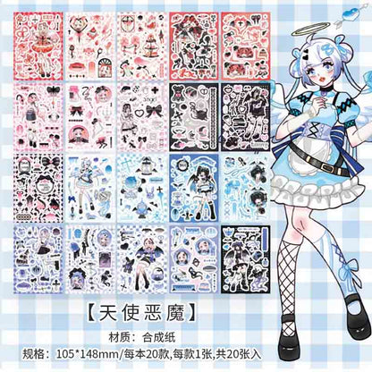 Kawaii Q Cartoon Girls Deco Sticker Book KQ-0605