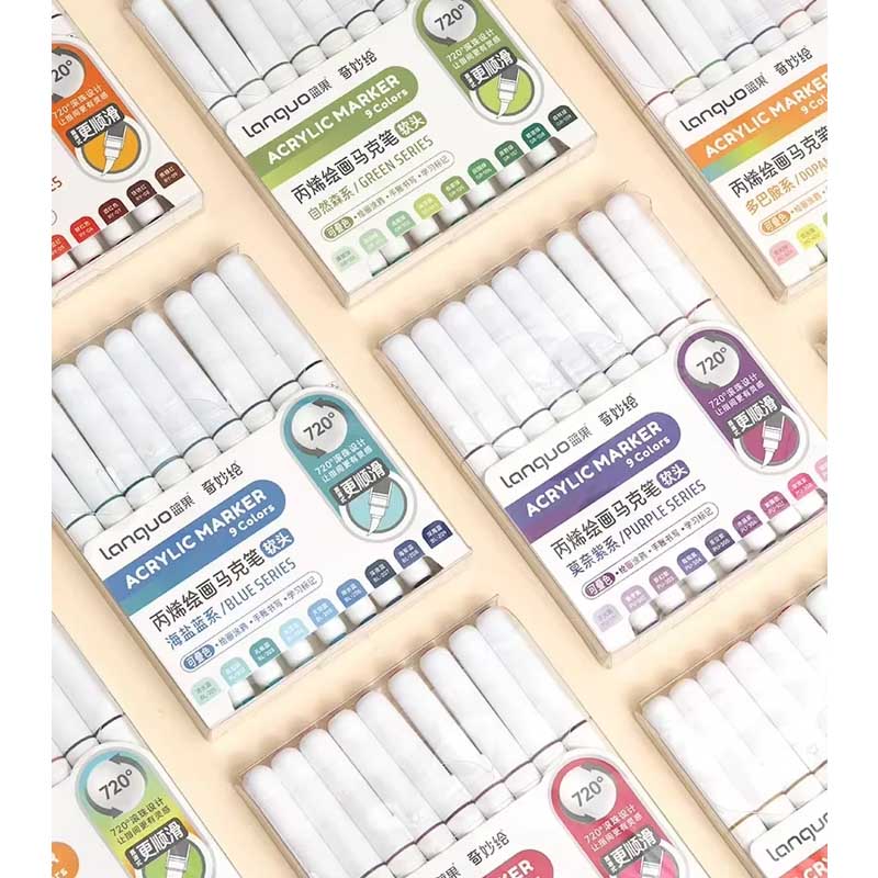 Lanquo Acrylic Brush Marker Set of 10