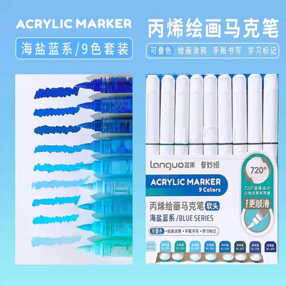 Lanquo Acrylic Brush Marker Set of 10