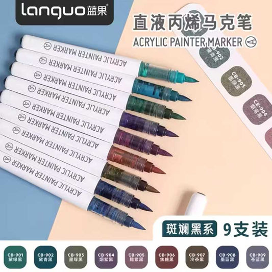 Lanquo Acrylic Brush Marker Set of 10