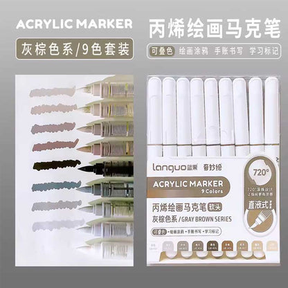 Lanquo Acrylic Brush Marker Set of 10