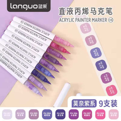 Lanquo Acrylic Brush Marker Set of 10