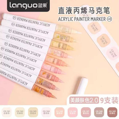 Lanquo Acrylic Brush Marker Set of 10