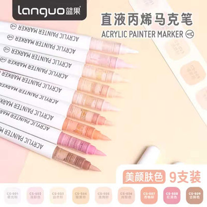 Lanquo Acrylic Brush Marker Set of 10