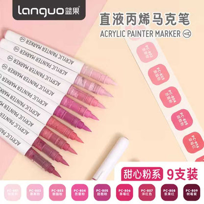 Lanquo Acrylic Brush Marker Set of 10