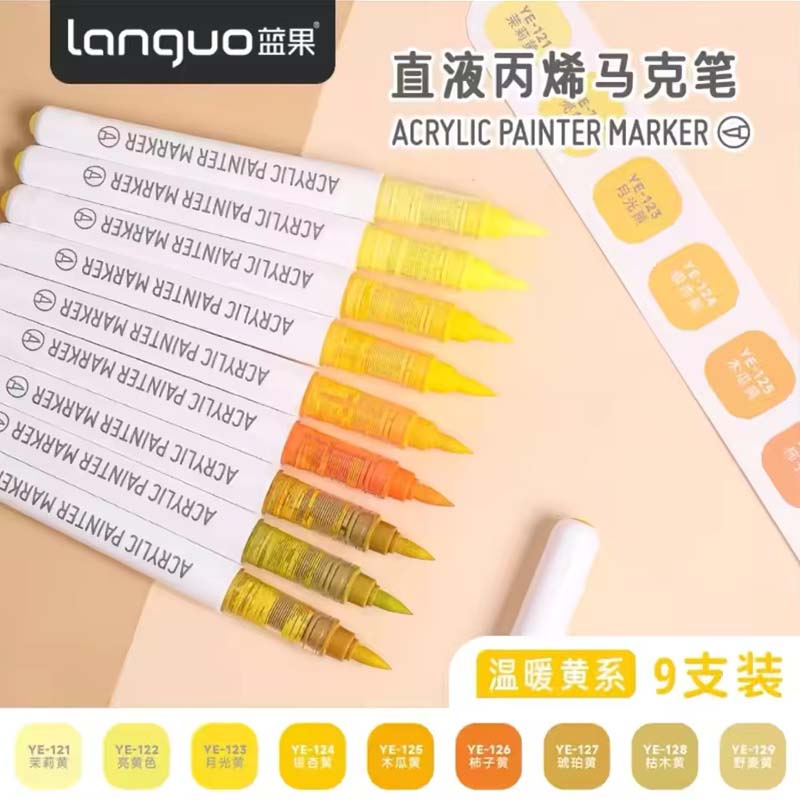 Lanquo Acrylic Brush Marker Set of 10
