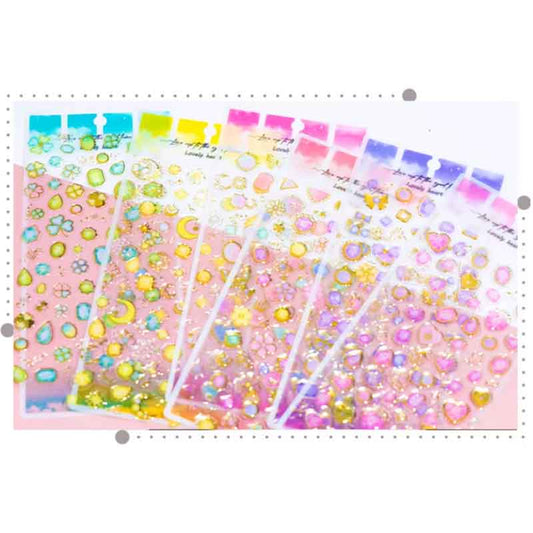 Lovely Heart Crystal Bronzing Sticker YT-AS