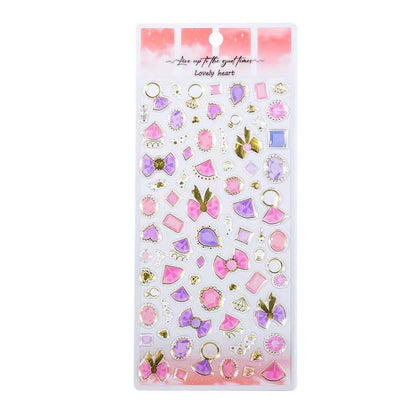 Lovely Heart Crystal Bronzing Sticker YT-AS